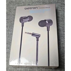 Betron B550s Noise Isolating InEar Earbud Headphones Black NEW 3.5mm vintage (A)